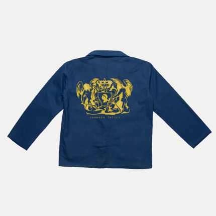 Veste Bleu de Chine bleue Campate Felici', coupe droite avec boutonnière chinoise, alliant tradition et modernité