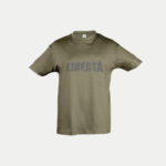 T-shirt enfant kaki floqué LIBERTA en noir