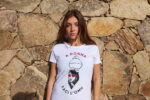 T-shirt femme blanc col rond A donna Faci L'Omu porté