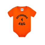 Body bébé orange Autonomia ARC en coton bio avec inscription identitaire corse – L’Oru
