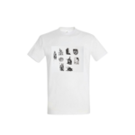 T-shirt homme blanc Aiacciu Bellu, coupe droite avec emblèmes ajacciens