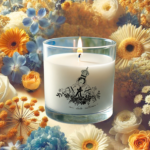 Bougie Madonuccia, arborant une illustration de la Madonuccia, symbole de tradition et de protection corse.