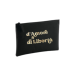 Pochette noire petit format, d'Amore e di Libertà Léopard