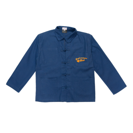 Veste bleu de chine corse "Cool Mamma Club" brodé orange poche gauche – L'Oru fête des mères