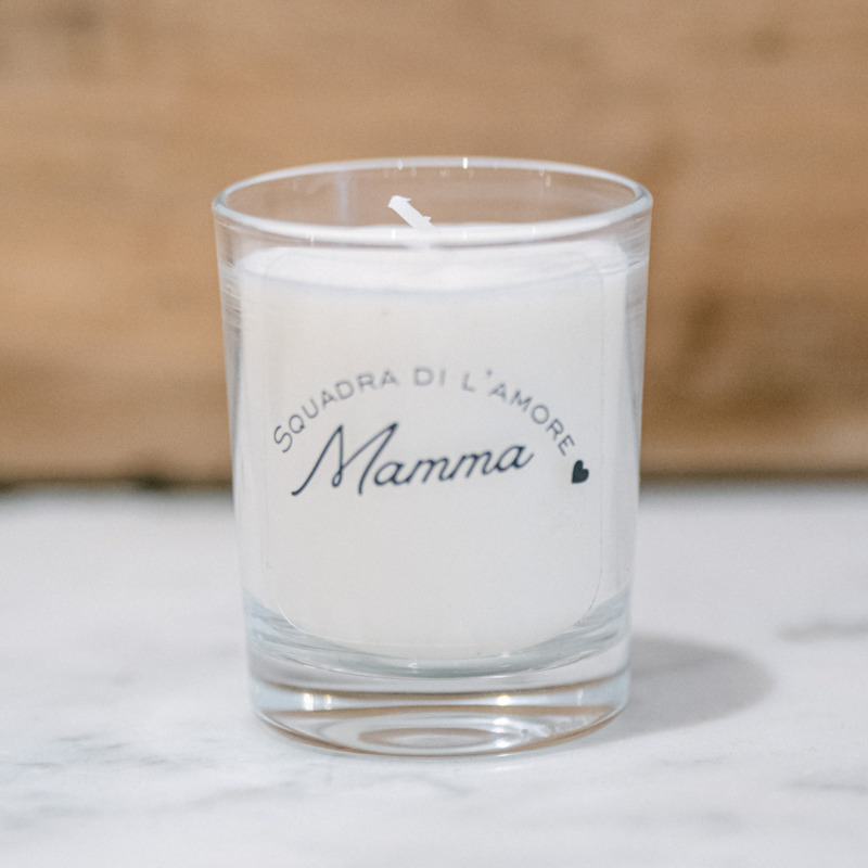 Bougie verre petite fête des mères "Mamma, Squadra di l'amore" – cadeau corse L'Oru Ajaccio