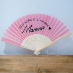 Éventail rose fête des mères "Mamma Squadra di l'amore" – cadeau corse L'Oru