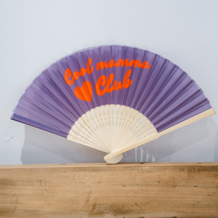 Éventail violet fête des mères "cool mamma club" – cadeau corse L'Oru