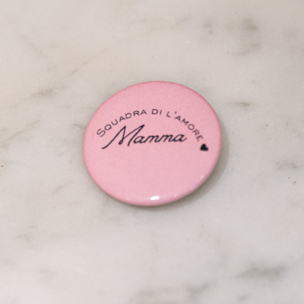 Badge corse rond rose inscription mamma squadra di l'amore – cadeau fête des mères L'Oru Ajaccio