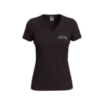 T-shirt femme col V noir broderie blanche Mamma Squadra di l'amore – L'Oru fête des mères