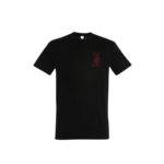 T-shirt noir brodé en rouge "Babbu, u rè di core" e