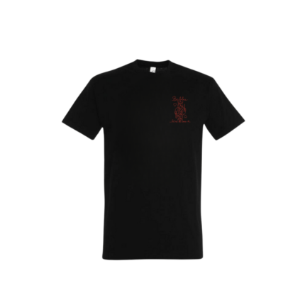 T-shirt noir brodé en rouge "Babbu, u rè di core" e